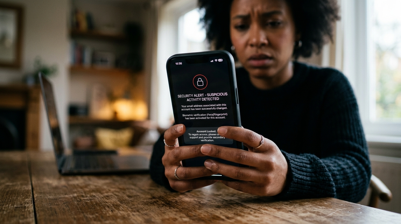 Hacker trocou seu e-mail e ativou biometria ao mesmo tempo: essa combinação é a mais difícil de reverter