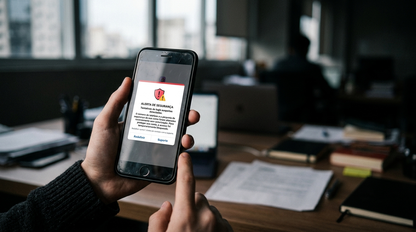 Removeram seu número e trocaram a pergunta de segurança ao mesmo tempo — esse é o golpe mais difícil de reverter no Instagram