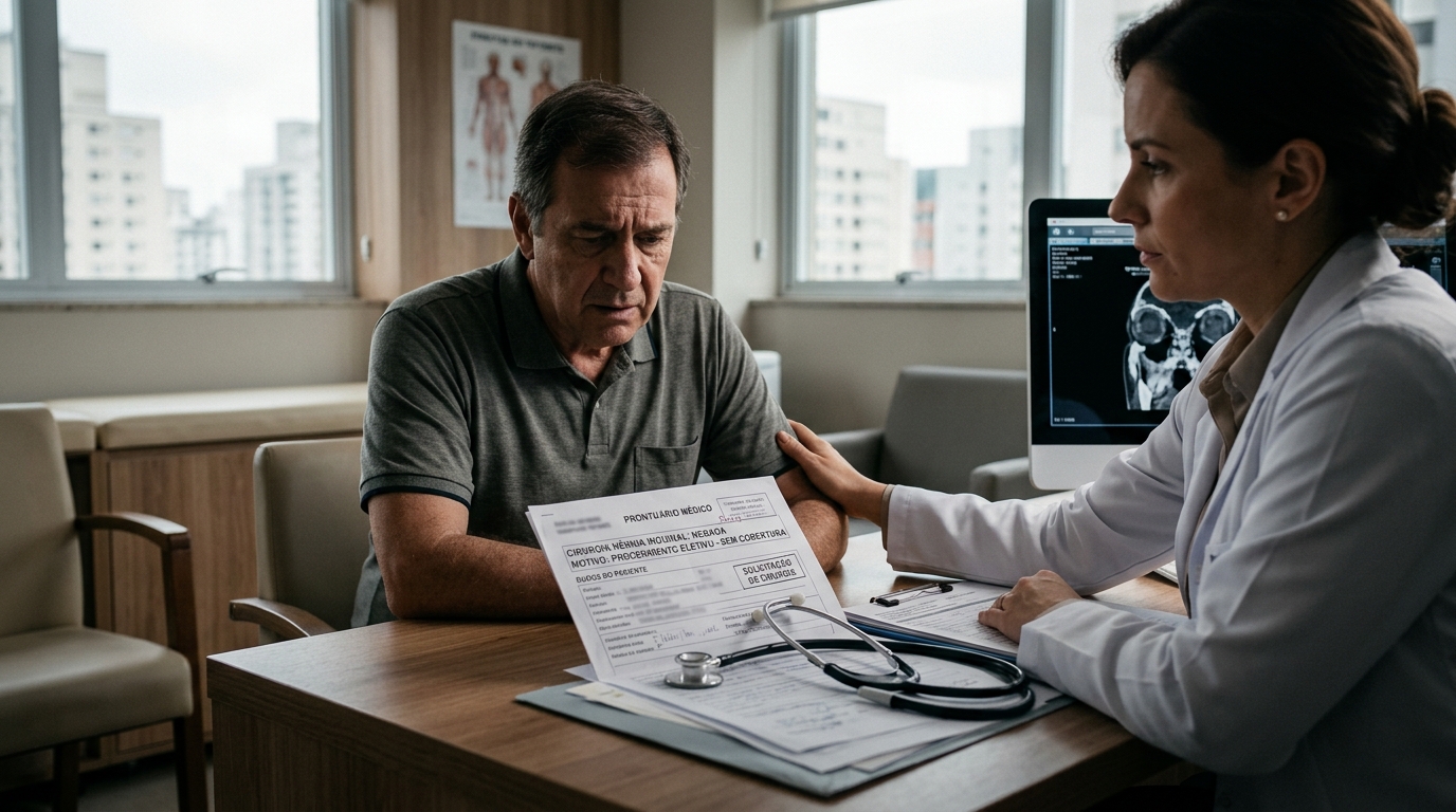 Seu plano negou a cirurgia de hérnia inguinal chamando de "procedimento eletivo". Isso tem nome: abuso.