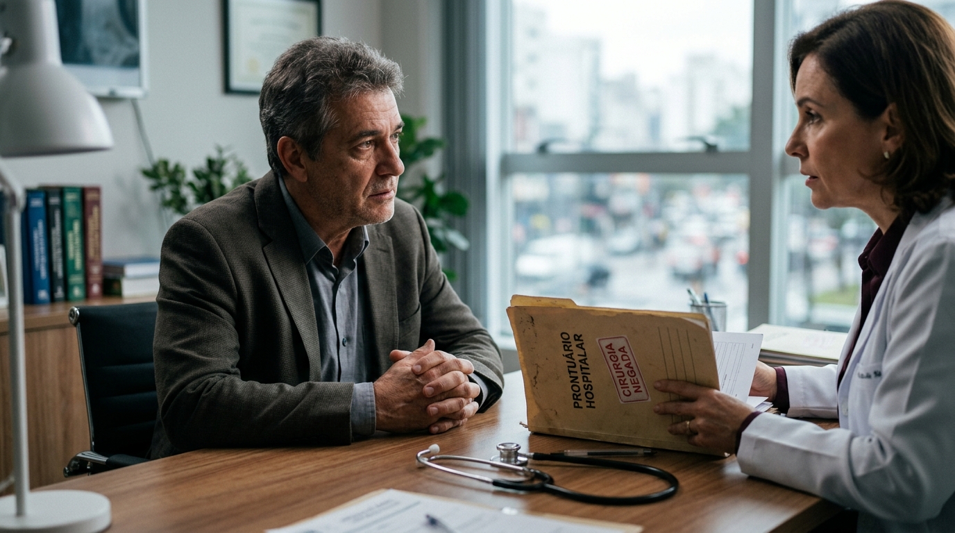 Seu plano negou a cirurgia de válvula cardíaca chamando o implante de "material permanente"? Isso tem nome: abuso.