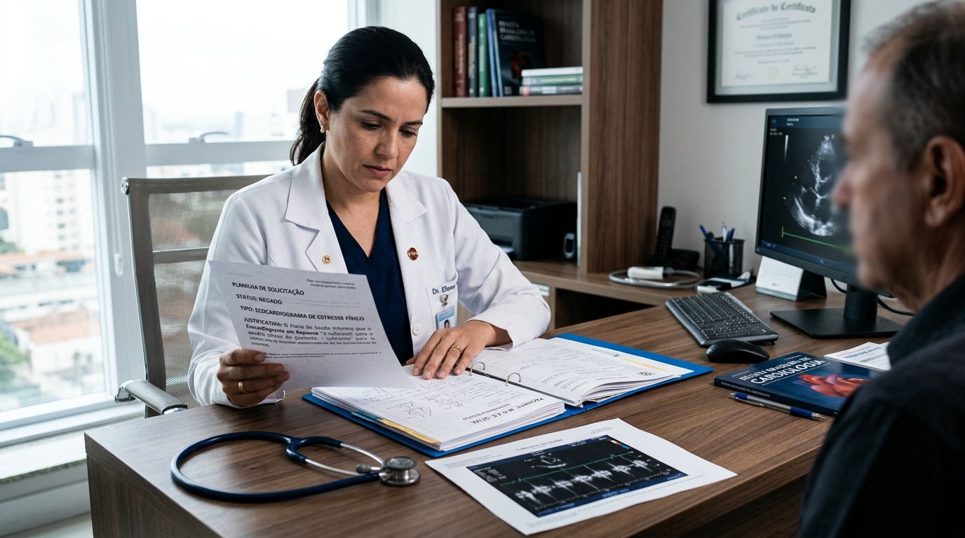 O plano disse que o ecocardiograma em repouso "é suficiente". Não é.